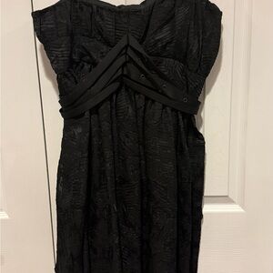 BCBGeneration Strapless Textured Black Dress